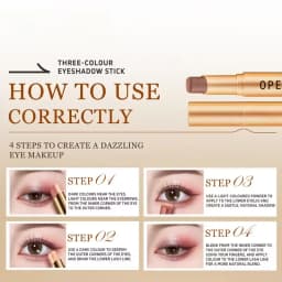 High-Temperature Resistant Makeup OPE Triple Color Eyeshadow Stick Commuting and Dating Eye-Enhancing Eyeshadow Pencil