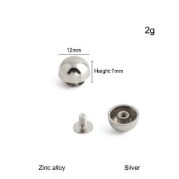 30/100/200PCS 8-20mm Mushroom Dome Bolt Metal Round Button Rivets For Handbag Clothing Decoration Screw Back Studs Accessories