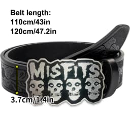 Western Men's Denim Belt Retro Belt Ghost Head Belt Buckle Hip-Hop Personality Retro Style Unisex Matching Jeans/Casual Pants Be