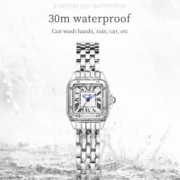 YASHIDUN Women Watch Square Small Clock Elegant Watch Small Size Quartz Watch Stainless Steel Waterproof Women Wristwatch