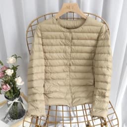 Schinteon Women Ultralight Down Jacket 90% White Duck Down Slim Coat Thin Inner Bottoming Short Garment Winte Autumn Outwear