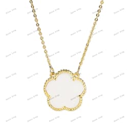 Natural Stone Shell Plant Five Leaf Flower Creative 20 Leaf Pendant Necklace Sweater Chain Women's Advanced Gift Clover