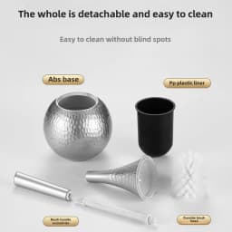 Luxury Gold Toilet Brush Set Replaceable Nylon Soft Bristle Brush Long Handle For WC Bathroom Accessories Cleaning Tools