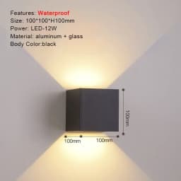 Round Square Modern Wall Lights Garden Porch Ip65 Waterproof Up Down Lighting Outdoor Led Bedroom Lamp Wall Decor