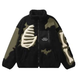 Y2K Retro Spliced Embroidered Cotton Coat Winter Warm American Loose 2024 Stand Collar Contrast Color Men's Top