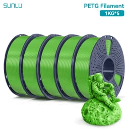 SUNLU 5 Roll PETG Clear Filament 1.75 ±0.02 mm 1 kg Spool (2.2 lbs) High Toughness Neatly Wound Filament Fit Most FDM Printer