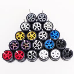 10 Sets 1/64 Alloy Car Wheels Pack Tires Diameter 9.8mm/11mm/12mm/13mm/14mm for Hot Wheel/Matchbox/Domeka/Tomy 1:64 Car Model