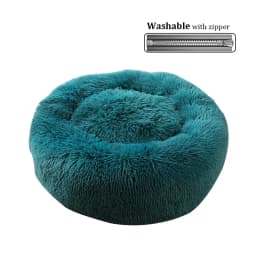 Washable Soft Long Plush Dog Bed with Zipper Cat Bed Small Medium Large Dog Round Thickened Kennel Cat Bed Blanket Couch for Dog