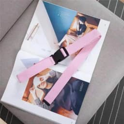 Adults Adjustable All-Match Belt Unisex Korean Style Canvas Belts Vintage Plastic Buckle Elastic Solid Color Long Waistband