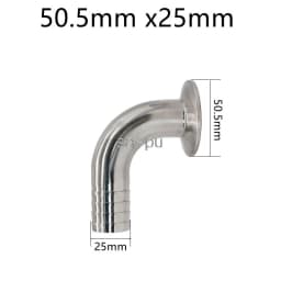SAP 19/25/32/38/51mm SS304 Sanitary Hose Barb Pipe Fitting 1.5/2" Tri Clamp 90 Degree Elbow Hose Adaptor Clamp Hose Barb Fitting