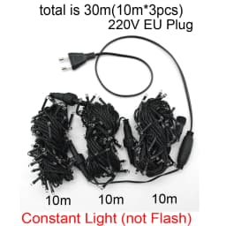 LED decorative fairy string lights for Christmas decoration, outdoor garden lighting, house, courtyard decoration