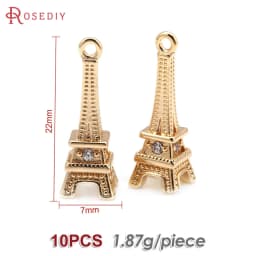18K Gold Color Airplane Bicycle Tower Windmill Charms Pendants High Quality Diy Jewelry Making Necklace Earrings Accessories