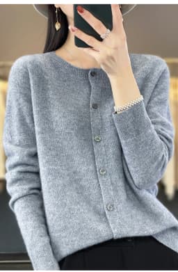 Long Sleeve 100% Merino Wool Sweaters Spring Autumn Women O-Neck Knitwear Tops Clothing Fashion Basic Tops