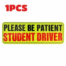 Student Driver Magnet for Car New Drivers Sticker Safety Warning Reflective Novice Driver Sticker Please Be Patient Student 1/3P
