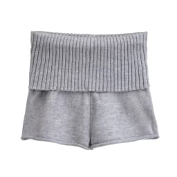 Sweet Style Low Waist Knitted Shorts Flip-Up Hem Leg Lengthening Casual Pants for Women China Made Slim Fit Straight Leg