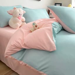Ins Style Solid Color Duvet Cover Set Washed Cotton Bedclothes Comforter Cover Pillowcase Soft Bedding Sets Quilt Covers 220x240