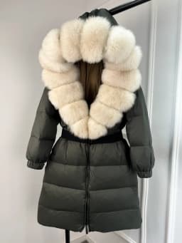 2025 New Natural Thick Warm 90% White Duck Down Coat Long Winter Jacket Women Real Big Fox Fur Collar Belt Loose Puffer Parka