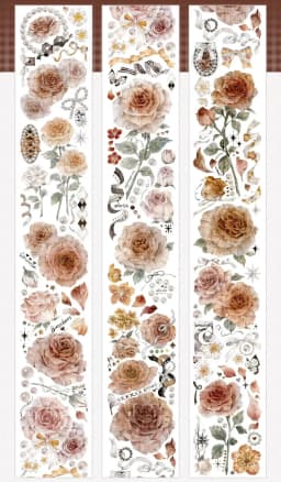 1 Loop Pet Washi Tape Sample Many Designs Wild Sunflower, Silent Corona, Pup of The Sands, Fallen Sacred Domain