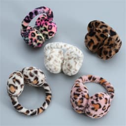 Winter Warm Thickened Ear Muffs Foldable Leopard Print Earmuffs Men and Women Windproof Frostproof Earlap Simple Plush Hairband