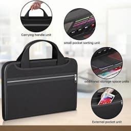 Large Capacity Fireproof Waterproof Document Bag Document Safe Storage Bag With Zipper Handheld File Organiser For Business