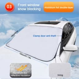 1pc Front Windshield Snow Cover Anti-Frost Windshield Window Thick Sunshade Car Snow Cover Front Side Windows, Winter Supplies