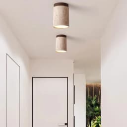 Japanese Wabi Sabi Style Yellow Cave Stone Ceiling Light Designer Retro Creative Entrance Hallway Foyer Balcony LED