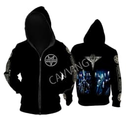 New Fashion Printed DIMMU BORGIR Loose Metal Rock Zipper Hoodies Gothic Top Harajuku Cotton Unisex Clothing V2