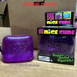 Schylling Nee Doh Nice Cube & Glitter Cube Sensory Fidget Toy Stress Relief Desktop Decor Relax Blind Box Gift