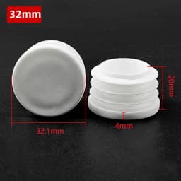 5~100Pcs 13mm~114mm White Round Plastic Blanking End Caps Chair Legs Tube Pipe Inserts Plug Bung Dust Cover Furniture Parts