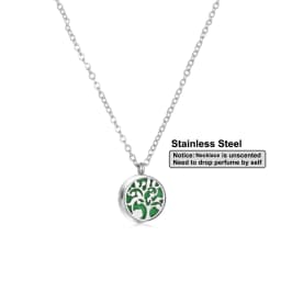 Stainless Steel Aromatherapy Essential Oil Diffuser Necklace Mini Tree Flower 12mm Locket Charm Aroma Perfume Pendant Necklace