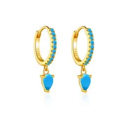 DPLAOPA 100% 925 Sterling Silver Water Drop Color Zircon Hoop Earrings 2024 Simple Advanced Fine Gift Jewelry For Women