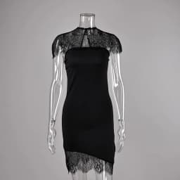 Linad Sexy White Off The Shoulder Mini Dress Spring Elegant Lace High Waist Asymmetrical Dresses Fashion Slim Dress Women 2026