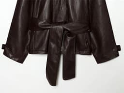 Guobioziy 2026 Autumn Slim Fit PU Leather Jacket Women Belted Waist Stand Collar Coat For Elegant Office Lady Work Wear
