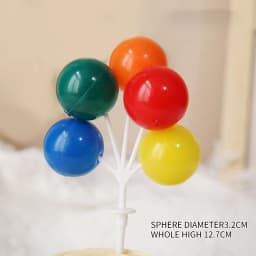 5/8Pcs/set Colorful Ball Bundle Clay Balloons Cake Topper Creative Cupcake Card Flag Birthday Party Baby Shower Dessert Decor