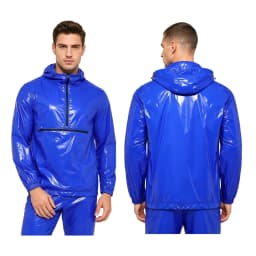 Mens Waterproof Sweatshirt Windproof Long Sleeve Front Kangaroo Pocket Hoodie Raincoat Hiking Camping Windbreaker Rain Jackets