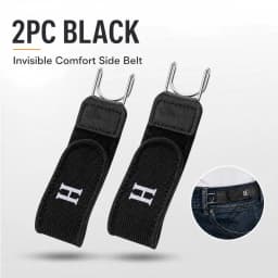 iLMH Adjustable No-Buckle Elastic Belt for Men & Women Invisible Metal Hook Side Belt Comfort Stretch Waistband for 1.5" Loops