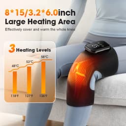 Heated Knee Massager Thermal Support Wrap with 3 Level Adjustable Vibration Leg Warmer for Relaxation