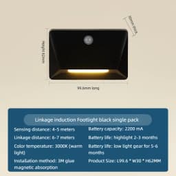 Intelligence Motion Activated Wall Light 2200mAh USB-C Fast Charge 3 Brightness Multi Device Link Indoor Outdoor Linkage