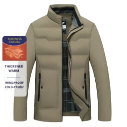 Top Grade Middle-aged Men's Bubble Puffer Parka Jacket Windbreaker Coat Winter Warm Thickened Short Outerwear