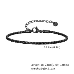 Vnox Slim 2.5mm Snake Links Bracelets for Men Teens, Adjustable Stainless Steel Twisted Chain Bracelets, Simple Metal Jewelry