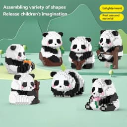 NEW 18 Styles Panda Micro Blocks Building Set Cute Panda Animal Models Kit DIY Assembly Bricks Kids Birthday Christmas Gift
