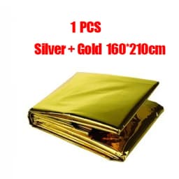 Emergency Thermal Poncho Blanket Lightweight Folding Water Resistant Windproof Sunshade Reusable First Aid Camping Mat Pad Cover