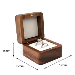 Custom Wooden Ring Box Personalized Engagement Wedding Rings Bearer Case Valentines Day Gift for Couples