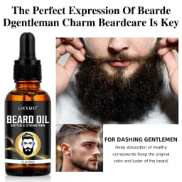 LOCKMIO Beard Growth Oil & Balm Whiskers Moisturizing and Nourishing Conditioner Moustache Styling Care Products & Brush for Men