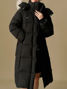 DUSHU 219.9G Filling Amount Plus Size Fur Collar Thickened Mid-length Down Jacket for Women 2024 Winter New Down Coat 24DS84045
