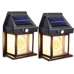 Solar-Powered Waterproof Outdoor Wall Light with Motion Sensor Tungsten Filament Garden Yard Decoration LED Lamp 3 Modes 1-4Pcs