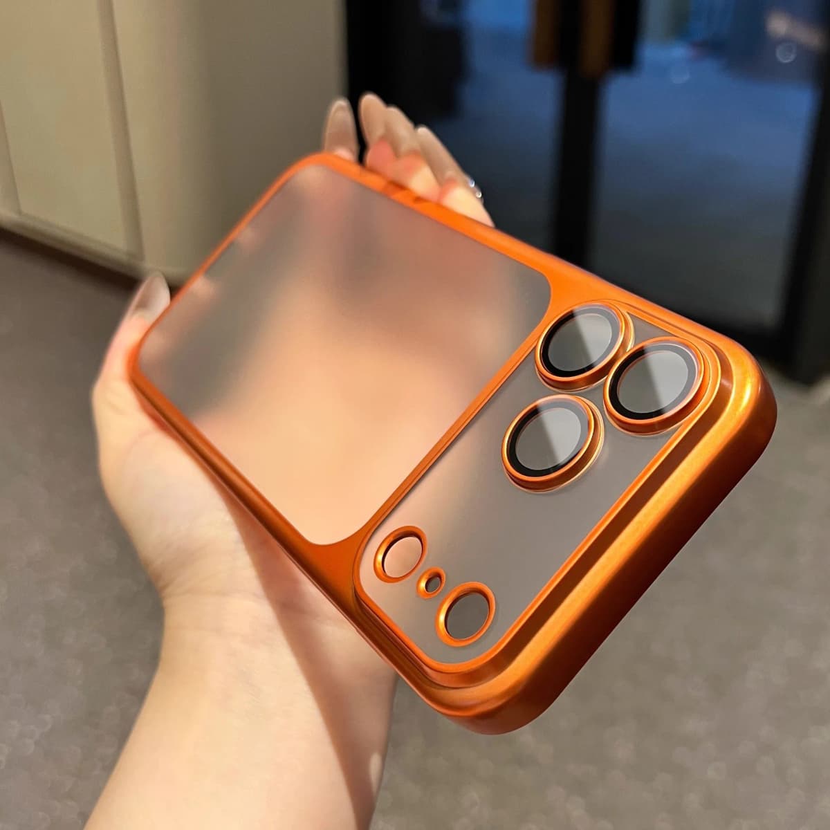 Official Cosmic Orange Plating Frosted Translucent Thin Phone Case For iPhone 17 Pro Max Air Series Bumper Cover for 18 Pro Case