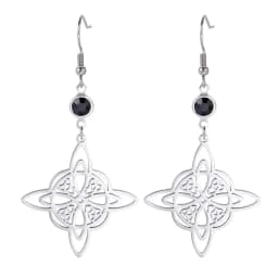 Unift Goth Stainless Steel Earring Triple Rune Moon Phase Pentagram Earrings Woman Men Vintage Jewelry Ear Piercing Witch Knot