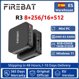 FIREBAT R3 Mini PC AMD Ryzen 3 4300U 8GB/16GB LPDDR4 RAM 256GB/512GB SSD M.2 SATA Windows11 Pro Desktop Computer WiFi6 BT5.2