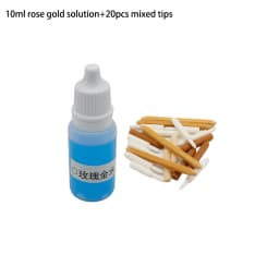 10ML Pen Plating Solution Kit 24k Gold Electroplating Liquid with 20pcs Tips Jewelry Repair Metal Coating on Ring Chain Watch